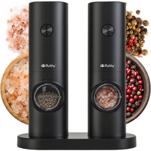 RUHHY Electric Pepper and Salt Mill Set (2 pcs) – Style, Precision, and Full Flavor (WNDR25558)
