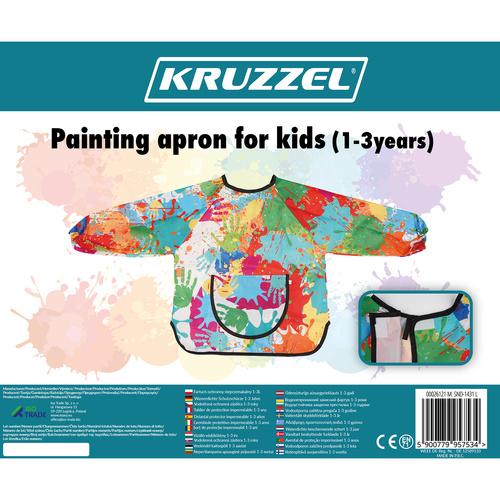 KRUZZEL Children's Waterproof Apron – For Painting, Cooking & Creative Fun (Ages 1–3) (WNDR26121) - Image 7