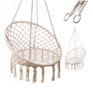 Malatec Hammock Chair with Cushion & 2m Hanging Rope 🪢 - Indoor & Outdoor Nest Swing (WNDR5906)