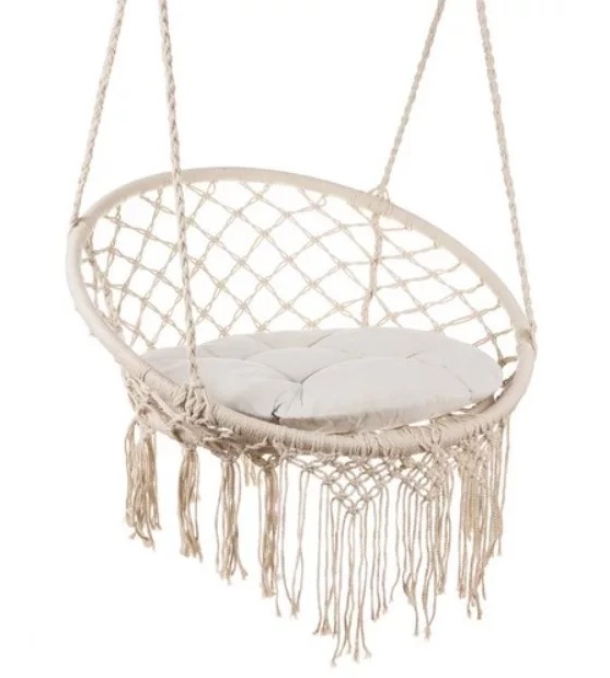 Malatec Hammock Chair with Cushion & 2m Hanging Rope 🪢 - Indoor & Outdoor Nest Swing (WNDR5906) - Image 4