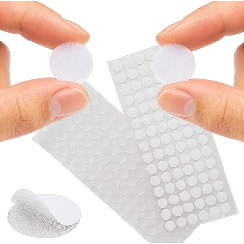 RUHHY Round Velcro Set – 18 mm Self-Adhesive Hook & Loop Fasteners - 500 pcs, White (WNDR25884) - Image 3