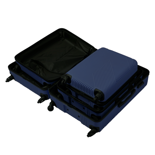 TRIZAND 3-Piece Travel Suitcase Set – Large, Medium & Small – Navy Blue (WNDR26664) - Image 4