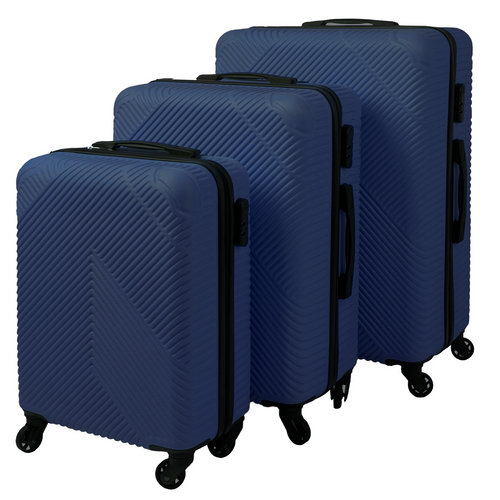 TRIZAND 3-Piece Travel Suitcase Set – Large, Medium & Small – Navy Blue (WNDR26664) - Image 7