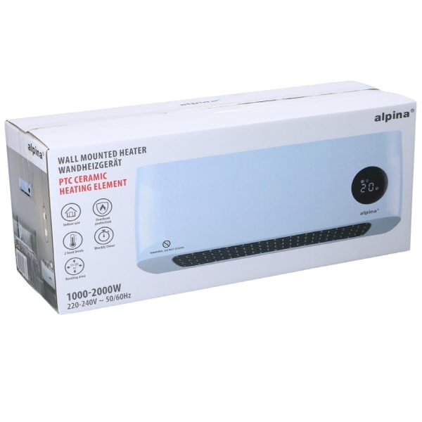Alpina wall-mounted heater – with PTC ceramic heating element, 1000–2000 W (EDC) - Image 6