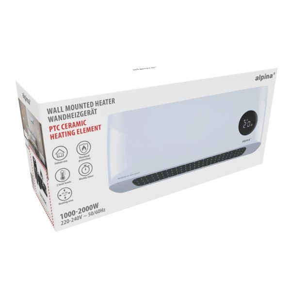 Alpina wall-mounted heater – with PTC ceramic heating element, 1000–2000 W (EDC) - Image 7