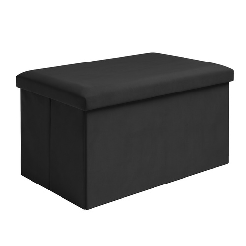 RUHHY XL Folding Velvet Pouf with Storage – Elegant Black, 54L Capacity (WNDR25995) - Image 6