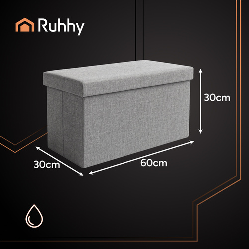 RUHHY Folding Pouf with Storage – XL Seat & Hidden Chest (WNDR25996) - Image 7