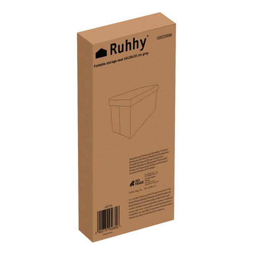 RUHHY Folding Pouf with Storage – XL Seat & Hidden Chest (WNDR25996) - Image 9