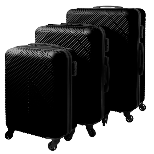 TRIZAND 3-Piece Travel Suitcase Set – Large, Medium & Small – Black (WNDR26661) - Image 12