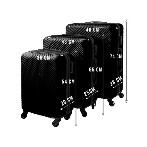 TRIZAND 3-Piece Travel Suitcase Set – Large, Medium & Small – Black (WNDR26661) - Image 8