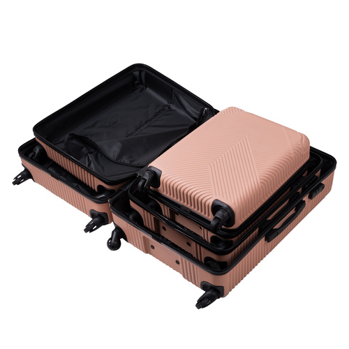 TRIZAND 3-Piece Travel Suitcase Set – Large, Medium & Small – Pink (WNDR26663) - Image 11