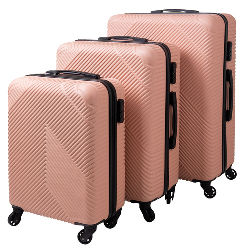 TRIZAND 3-Piece Travel Suitcase Set – Large, Medium & Small – Pink (WNDR26663) - Image 12