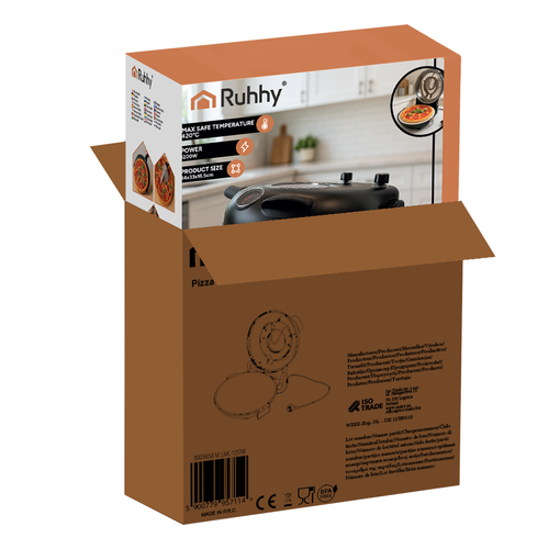 RUHHY Electric Pizza Oven with Accessories – Pizzeria Taste at Home (WNDR26050) - Image 18