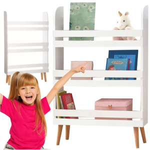 RUHHY Toy and Bookcase – 3-Shelf Standing Cabinet (WNDR26440)