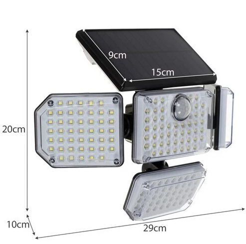 181-LED solar outdoor light with external solar panel – motion sensor, energy-saving lighting (WNDR20224) - Image 3