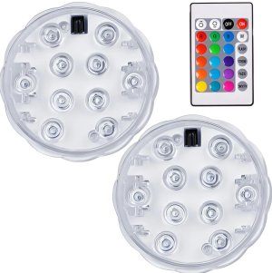 2 pcs waterproof RGB LED lights with remote control – colorful decorative lighting for indoor and outdoor use (WNDR16315)