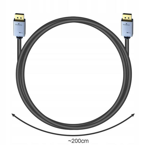 2m flack DisplayPort DP-to-DP Cable – For 4K 60Hz Ultra HD Displays (WNDR18930) - Image 4