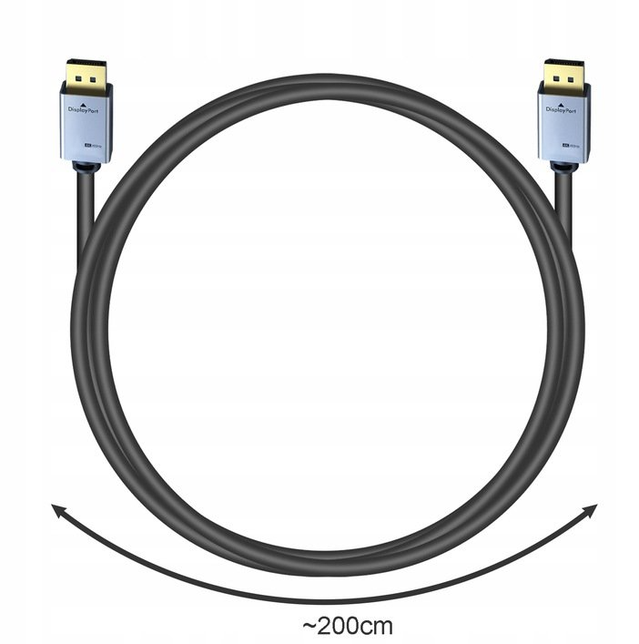 2m flack DisplayPort DP-to-DP Cable – For 4K 60Hz Ultra HD Displays (WNDR18930) - Image 4
