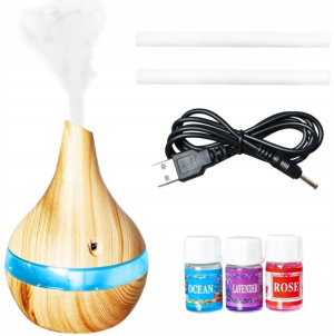 300 ml USB aromatherapy diffuser – humidifier with 7-color LED lighting and essential oils (WNDR10950)