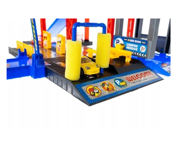 4-level play parking garage with elevator and car wash – includes 4 cars and helicopter, interactive kids’ toy (WNDR11606) - Image 10