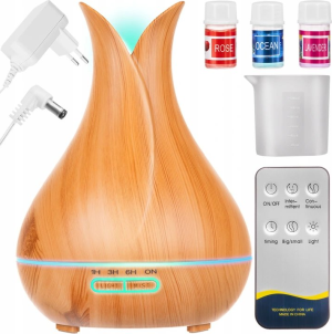 400 ml light brown humidifier with remote control – ultrasonic aroma and air humidifier (WNDR16483)