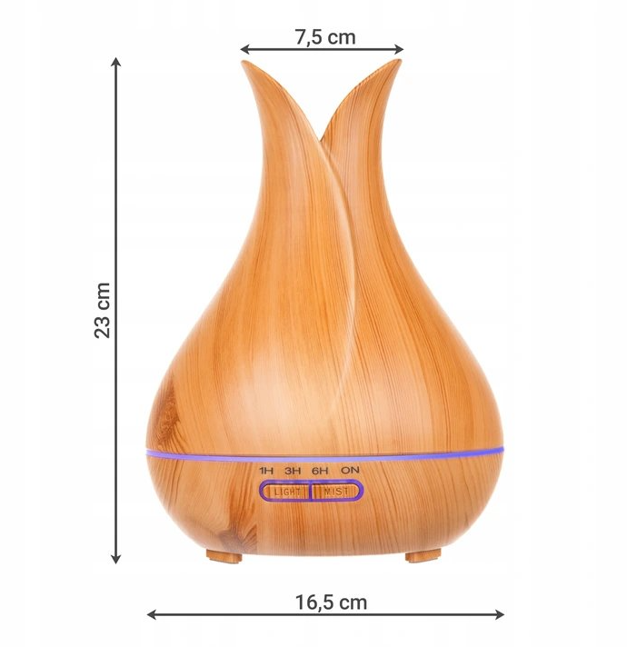 400 ml light brown humidifier with remote control – ultrasonic aroma and air humidifier (WNDR16483) - Image 3