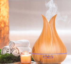 400 ml light brown humidifier with remote control – ultrasonic aroma and air humidifier (WNDR16483)
