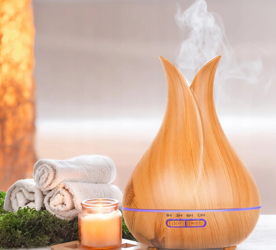 400 ml light brown humidifier with remote control – ultrasonic aroma and air humidifier (WNDR16483) - Image 2