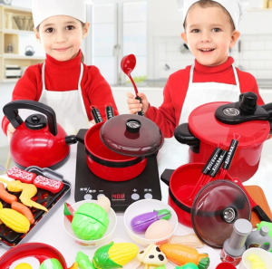44-piece kids’ play kitchen set – stylish and interactive cooking set for little chefs (WNDR11246)