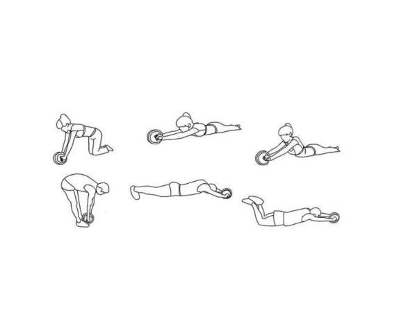 Abdominal exercise wheel – 15 cm diameter, non-slip handles, with knee pad (WNDR4567) - Image 5