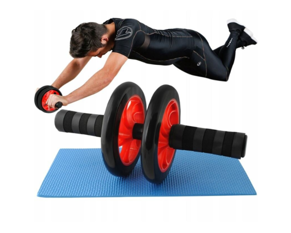 Abdominal exercise wheel – 15 cm diameter, non-slip handles, with knee pad (WNDR4567) - Image 6