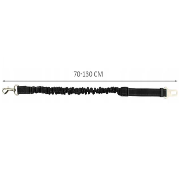 Adjustable black elastic dog leash for cars – safe and flexible pet restraint for travel (WNDR6230) - Image 3