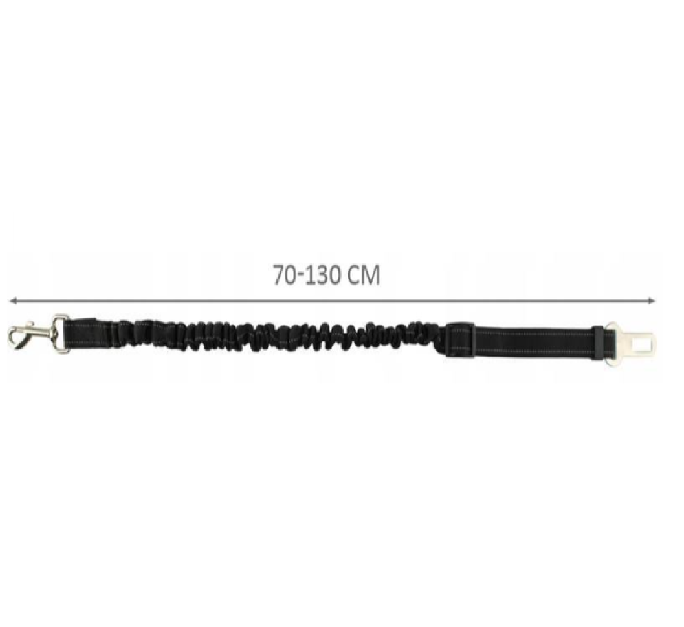 Adjustable black elastic dog leash for cars – safe and flexible pet restraint for travel (WNDR6230) - Image 3