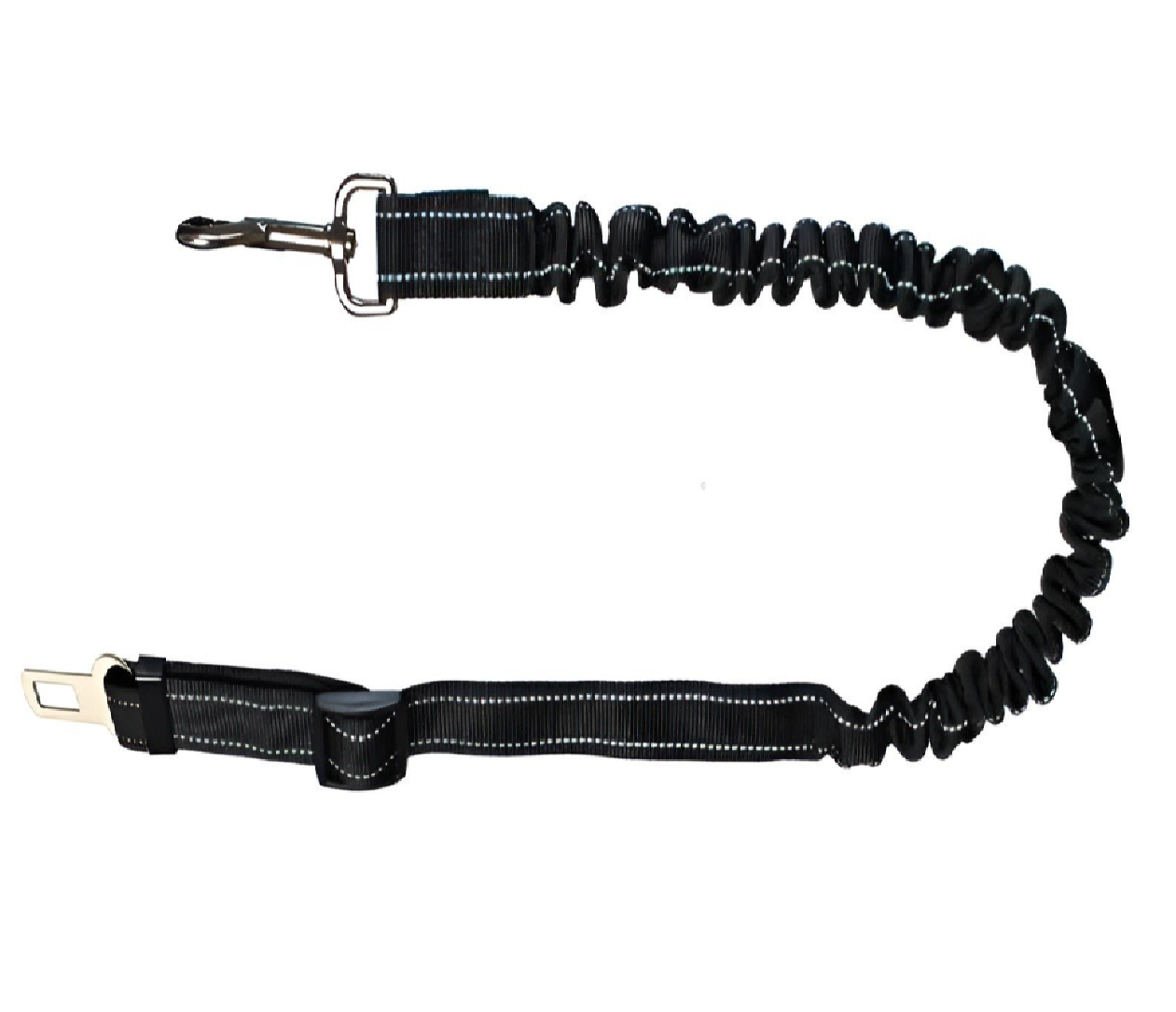 Adjustable black elastic dog leash for cars – safe and flexible pet restraint for travel (WNDR6230) - Image 6