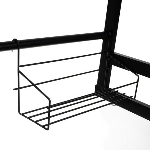 Adjustable steel drip rack sink stand – black kitchen storage & dish dryer (WNDR19174) - Image 6