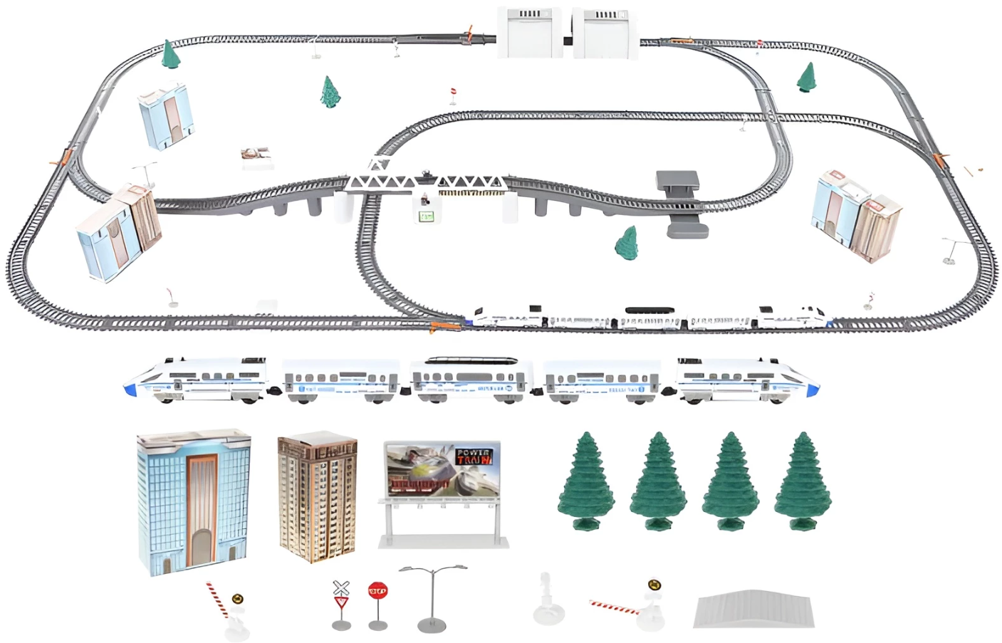 Battery-powered pendolino train set – large 9m track, toy train for kids (WNDR9448) - Image 2