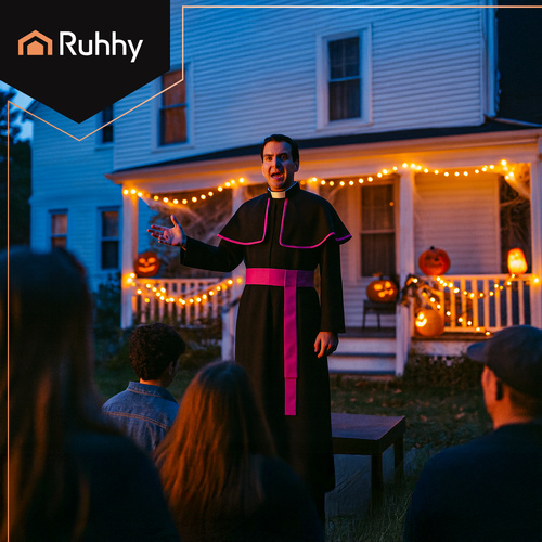 RUHHY Bishop’s Costume XL/XXL – Priest Cassock & Clergyman Outfit for Adults (WNDR26148) - Image 3