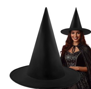 Classic black witch hat for halloween & carnival – perfect costume accessory for parties and cosplay (WNDR26047)