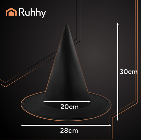 Classic black witch hat for halloween & carnival – perfect costume accessory for parties and cosplay (WNDR26047) - Image 3