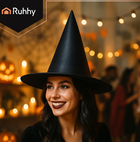 Classic black witch hat for halloween & carnival – perfect costume accessory for parties and cosplay (WNDR26047) - Image 6