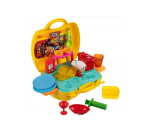 Colorful play dough suitcase for kids – creative craft kit for travel and home play (WNDR23202)