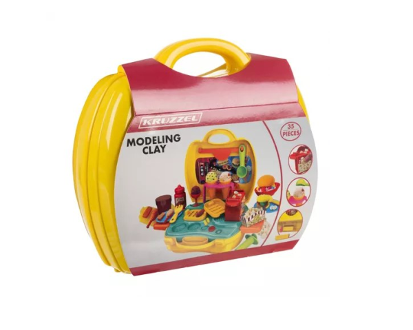 Colorful play dough suitcase for kids – creative craft kit for travel and home play (WNDR23202) - Image 4