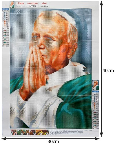Diamond painting puzzle with Pope pattern – 30 x 40 cm (WNDR19187) - Image 4