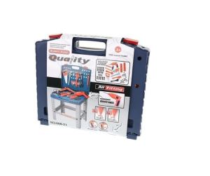 Foldable kids’ workbench playset – 67-piece tool set with electric drill and hand tools (WNDR9422)