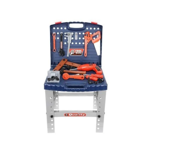Foldable kids’ workbench playset – 67-piece tool set with electric drill and hand tools (WNDR9422) - Image 7