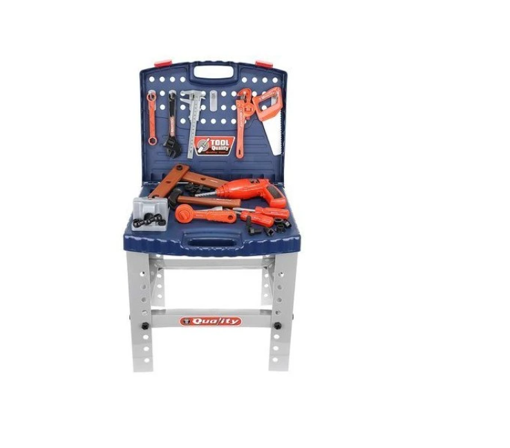 Foldable kids’ workbench playset – 67-piece tool set with electric drill and hand tools (WNDR9422) - Image 7