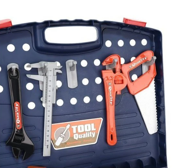 Foldable kids’ workbench playset – 67-piece tool set with electric drill and hand tools (WNDR9422) - Image 8