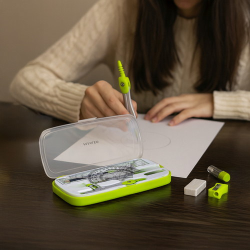 MAALEO Geometry Set – 10-Piece School Math Kit with Compass, Ruler, Protractor & Set Squares (WNDR26170) - Image 2