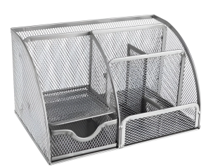 Gray 7-compartment office organizer – practical desk storage (WNDR16111)