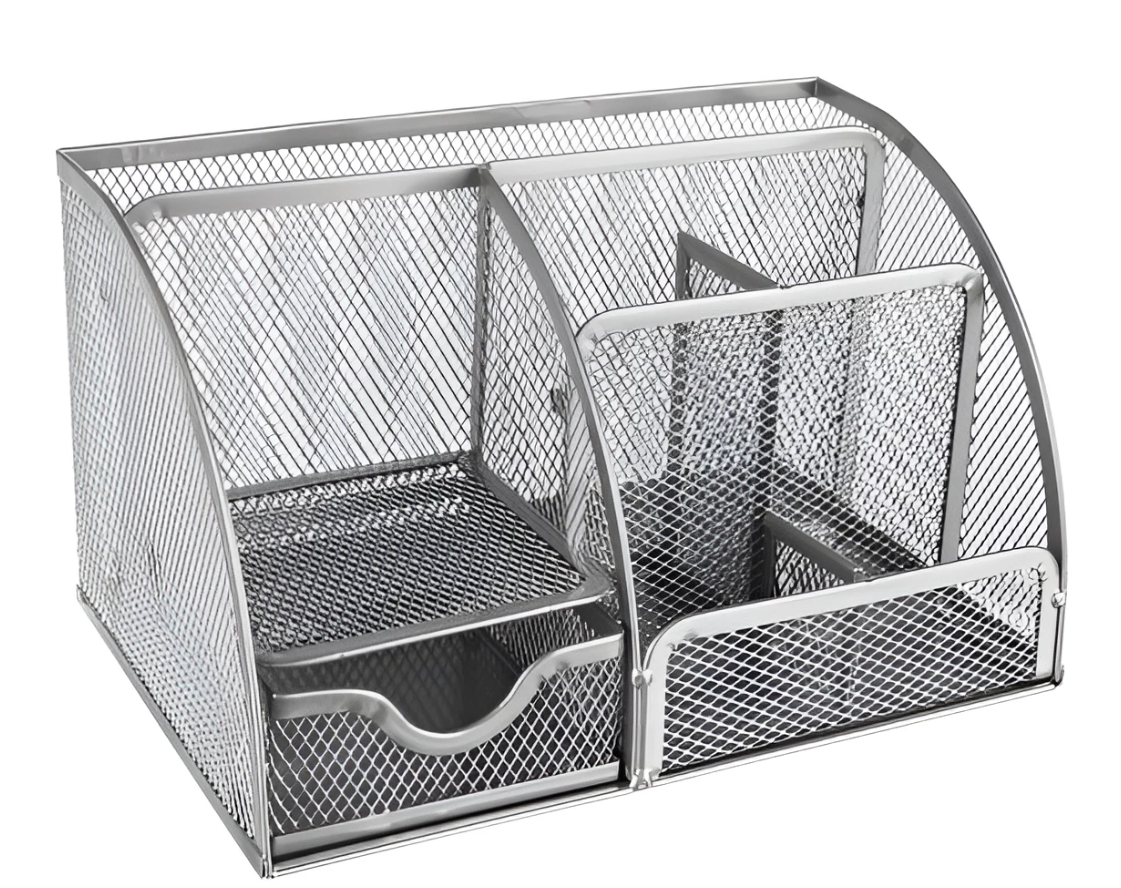 Gray 7-compartment office organizer – practical desk storage (WNDR16111) - Image 2